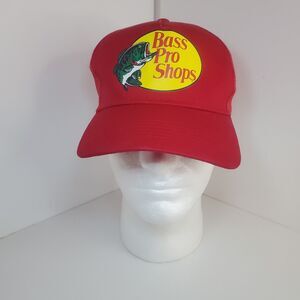 Bass Pro Shops Men's Trucker Patch Hat Mesh Back Cap Bright Red Fish